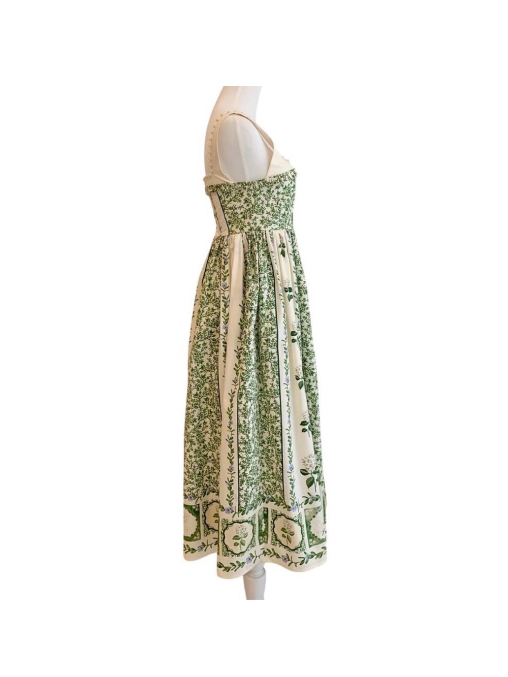 Agua by Agua Bendita Barbara Floral Cotton Midi Dress Size: Small - Picture 8 of 10